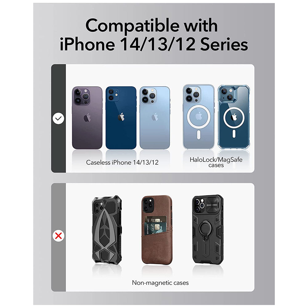 ESR HaloLock Shift Wireless Network Charger, 15W, 1.67A, White