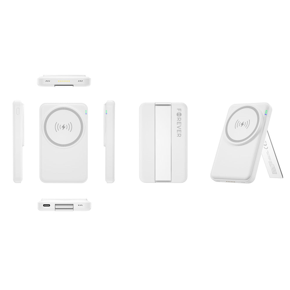 Forever MACS-100 5in1 Wireless Network Charger, 20W, 3A, 1 x USB-A, White