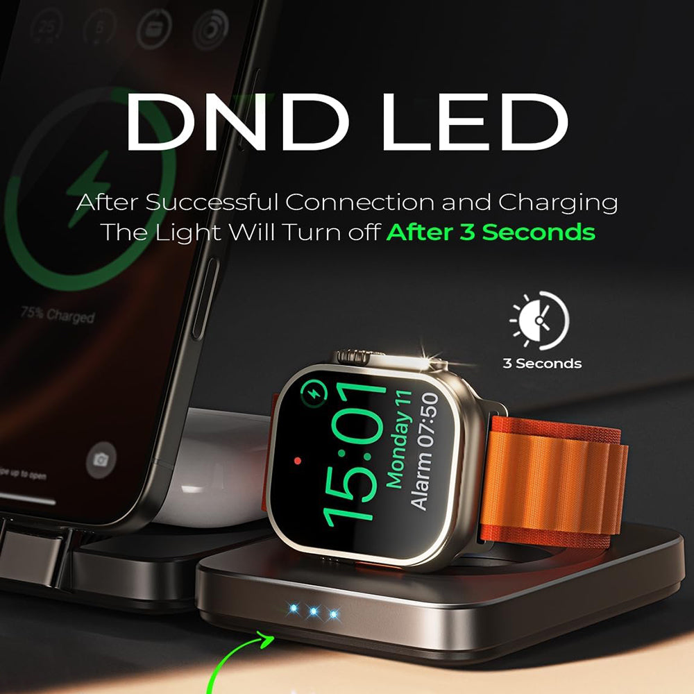 Lisen W103 3in1 Wireless Network Charger, 7.5W, 1.1A, Black YL0324090008