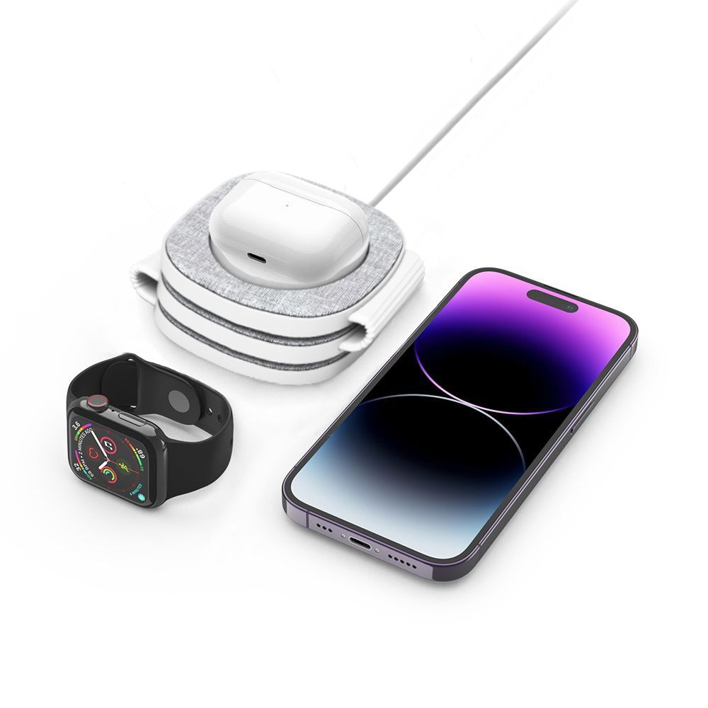 Tech-Protect A32 3in1 Wireless Network Charger, 15W, 1.67A, Gray