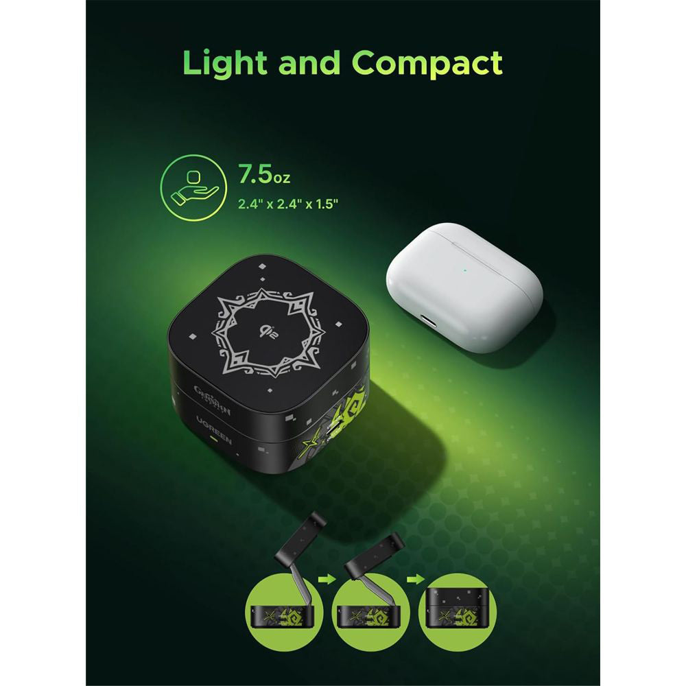UGREEN Genshin Impact Edition W702 2-in-1 Wireless Network Charger, 25W, 1.67A, 1 x USB-C, Black