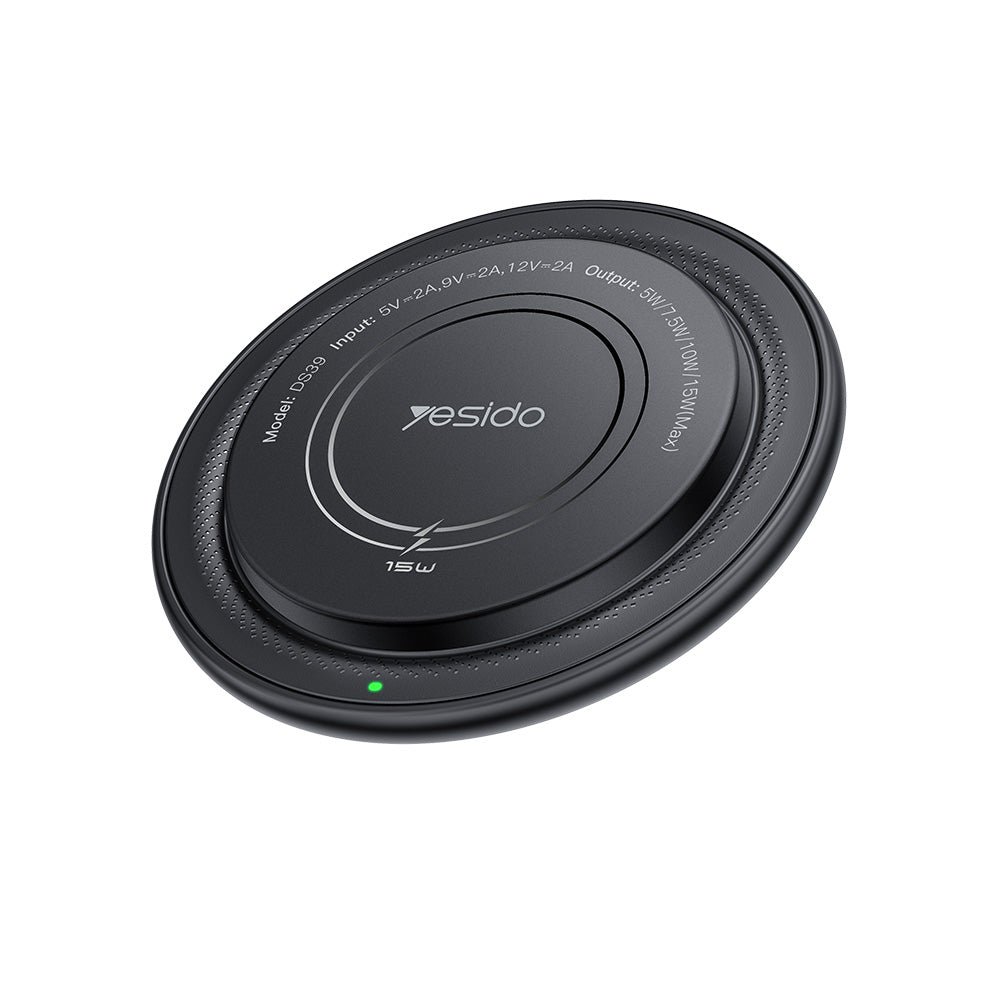 Yesido DS39 Wireless Network Charger, 15W, 1.67A, Black
