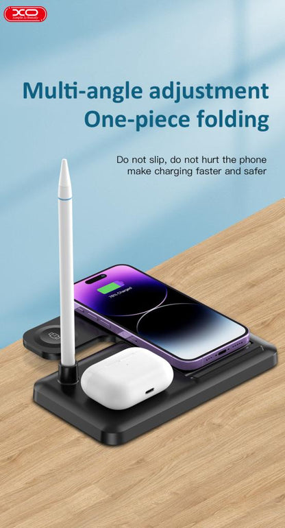 XO Design WX033 4in1 Wireless Network Charger, 15W, 1.67A, Black