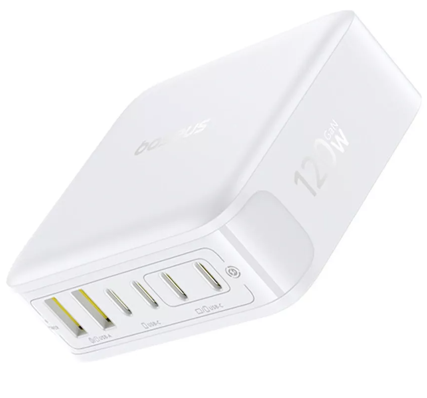 Baseus EnerFill FH21 Station Charger, 120W, 2 x USB-A - 4 x USB-C, White E0120T01