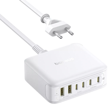 Baseus EnerFill FH21 Station Charger, 120W, 2 x USB-A - 4 x USB-C, White E0120T01