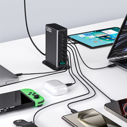 OEM Station Charger, 520W, 5A, 4 x USB-A - 4 x USB-C, Gray