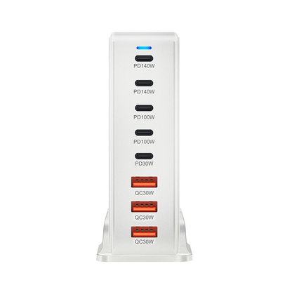 OEM Station Charger, 600W, 4 x USB-A - 4 x USB-C, White