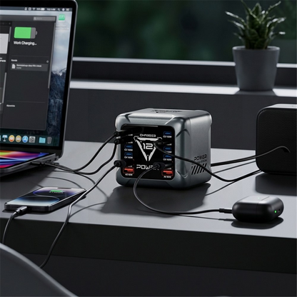 OEM BK-127D Station Charger, 280W, 5A, 4 x USB-A - 8 x USB-C, Gray