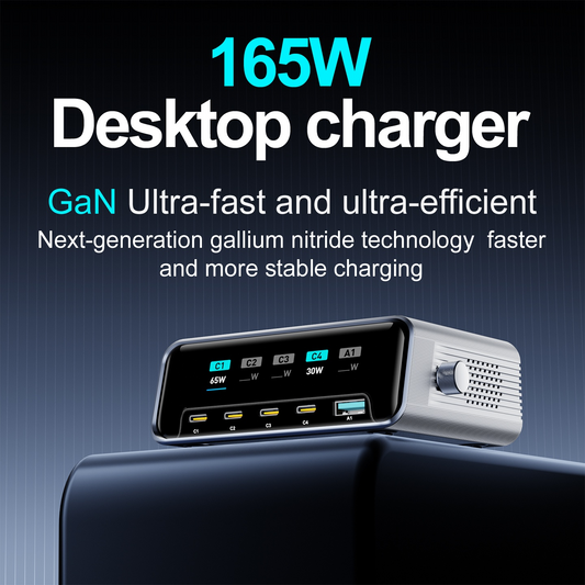OEM Station Charger WLX-60G, 140W, 5A, 1 x USB-A - 4 x USB-C, Gray