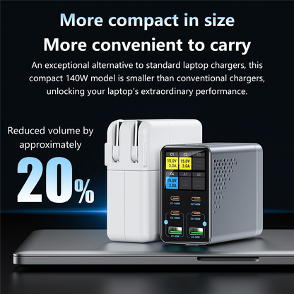 OEM WLX-G3 Station Charger, 140W, 5A, 2 x USB-A - 4 x USB-C, Gray