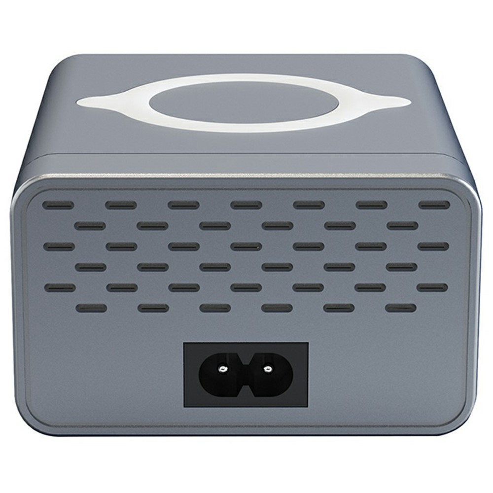 OEM WLX-M3 QI Station Charger, 80W, 4 x USB-A - 4 x USB-C, Gray
