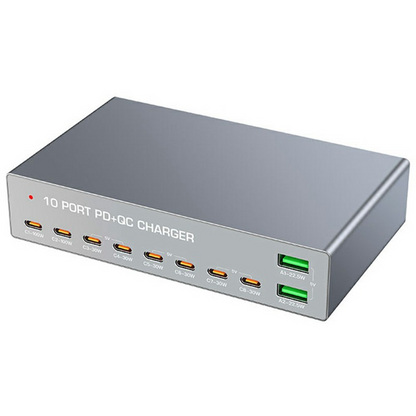 OEM Station Charger WLX-X6Y, 140W, 5A, 2 x USB-A - 8 x USB-C, Silver