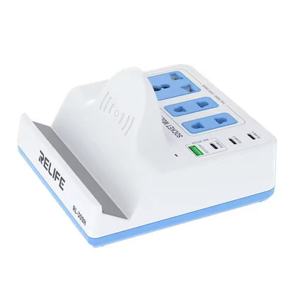 Relife RL-309H QI Station Charger, 72W, 1 x USB-A - 3 x USB-C, White
