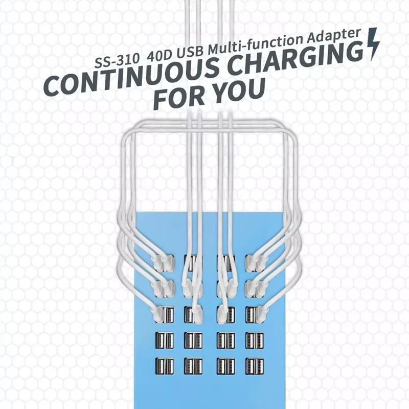 Sunshine SS-310 Station Charger, 40 x USB-A, Blue