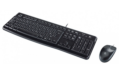 Logitech MK120 Wired USB Keyboard Mouse Kit, Black