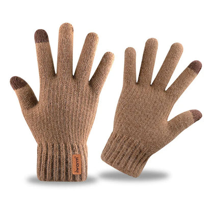 Iwarm ST0016 Touchscreen Winter Gloves, Size 22cm, Brown