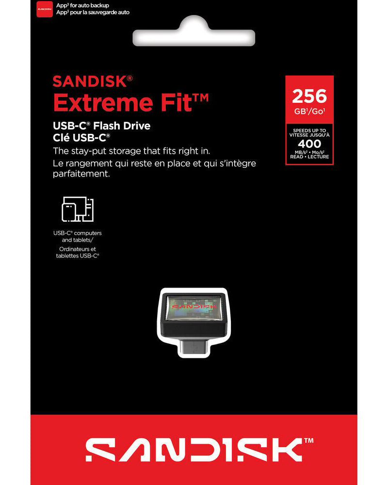 SanDisk Extreme Fit USB-C External Memory, 256Gb SDCZ530-256G-G46