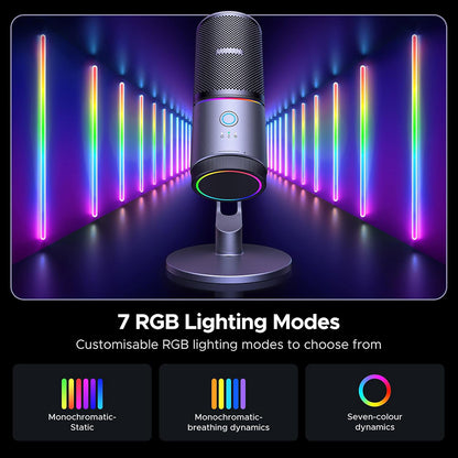 UGREEN CM769 Cardioid Microphone (35629), RGB, USB-A, 2m, Black