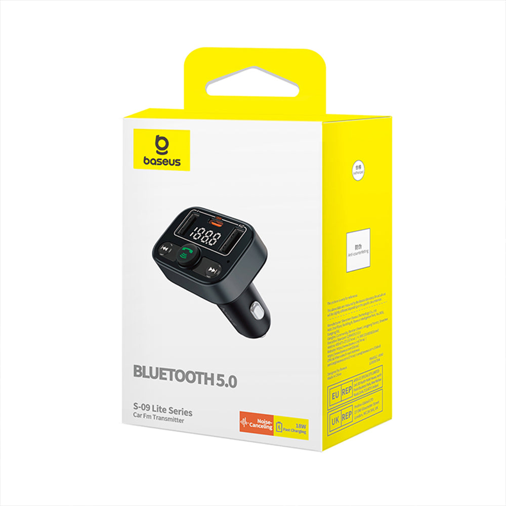 Baseus S-09 Lite Bluetooth FM Modulator, 2 x USB-A - 1 x USB-C C10762300113-00