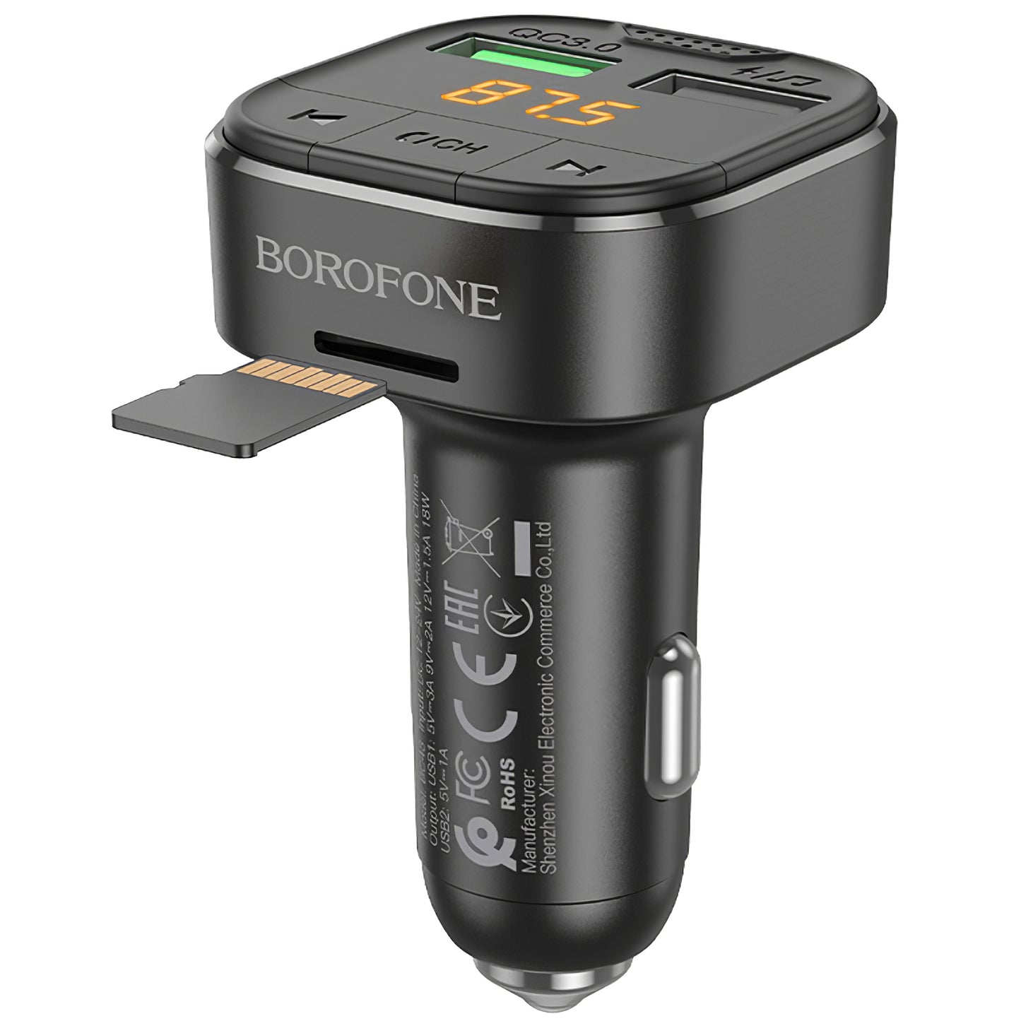 FM Bluetooth Modulator Borofone BC43 Flash, 2 x USB-A - 1 x microSD