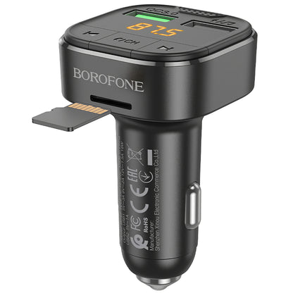 FM Bluetooth Modulator Borofone BC43 Flash, 2 x USB-A - 1 x microSD