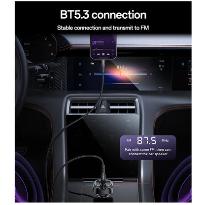 Yesido Y70 Bluetooth FM Modulator, 2 x USB-A - 1 x USB-C