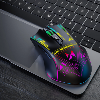 Wireless Gaming Mouse WZK WMGB-3200, 3200DPI, RGB, Black