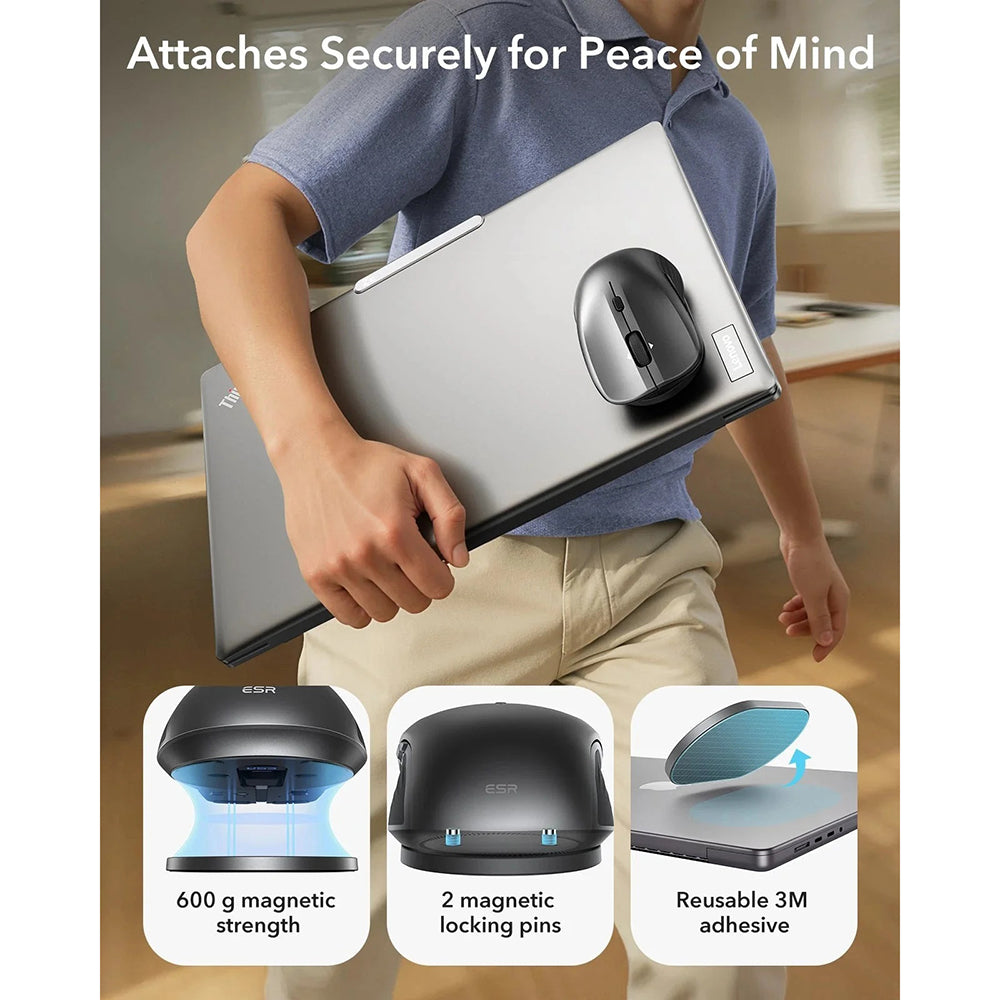 ESR MagMouse Wireless Mouse, 800DPI - 4800DPI, Gray