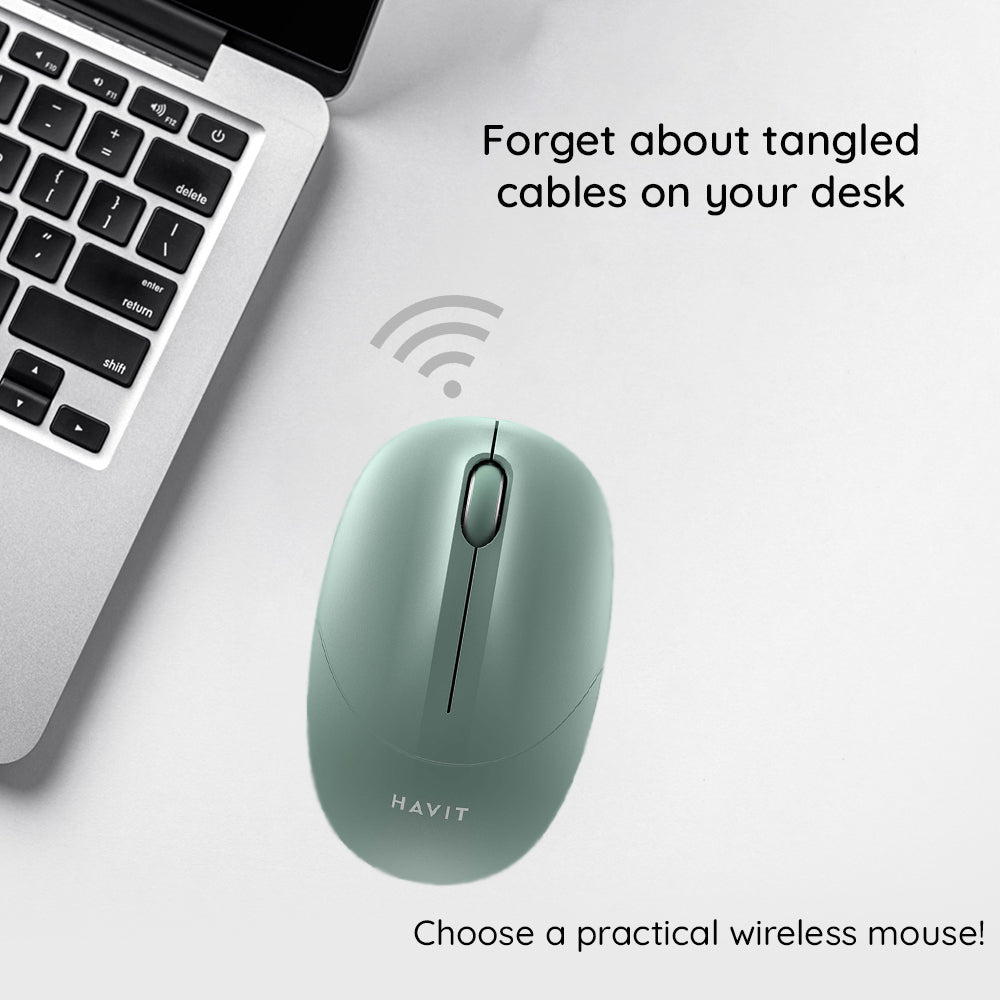 Wireless Mouse HAVIT MS54GT, 1600DPI, Green