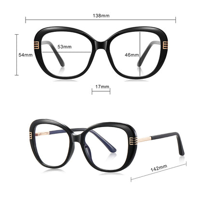 Techsuit 2265 Women's Computer Glasses, Anti-Blue Light, Black Gold