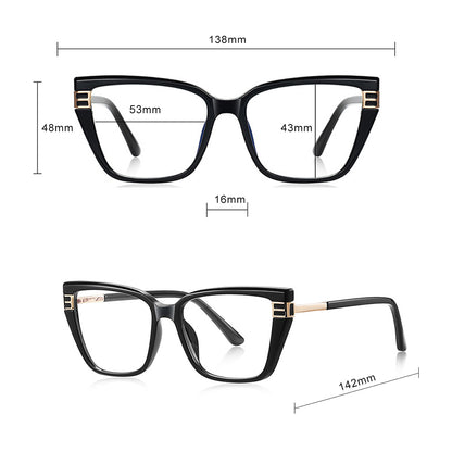 Techsuit 2275 Women's Computer Glasses, Anti-Blue Light, Black Gold