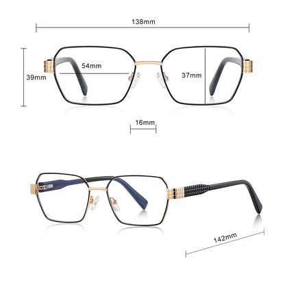 Techsuit 3161 Women's Computer Glasses, Anti-Blue Light, Black Gold