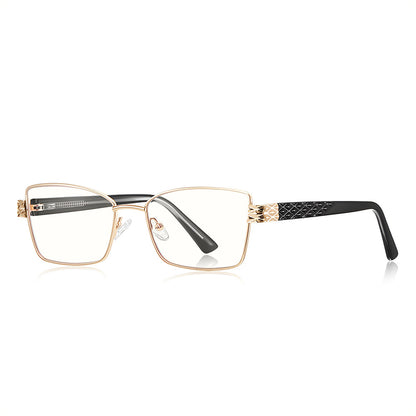 Techsuit 3171 Women's Computer Glasses, Anti-Blue Light, Black Gold