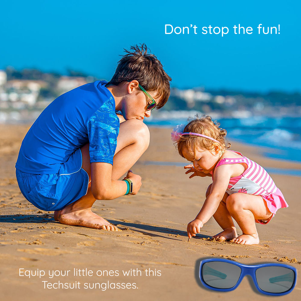 Techsuit 800-C28 Kids' Sports Sunglasses, Polarized, Light Blue