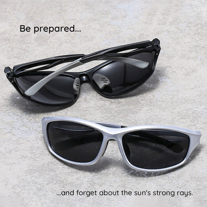 Unisex Cycling Glasses Techsuit 9309, Polarized, Black Blue