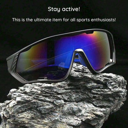 Unisex Techsuit 9330 Cycling Glasses, Black Red Orange