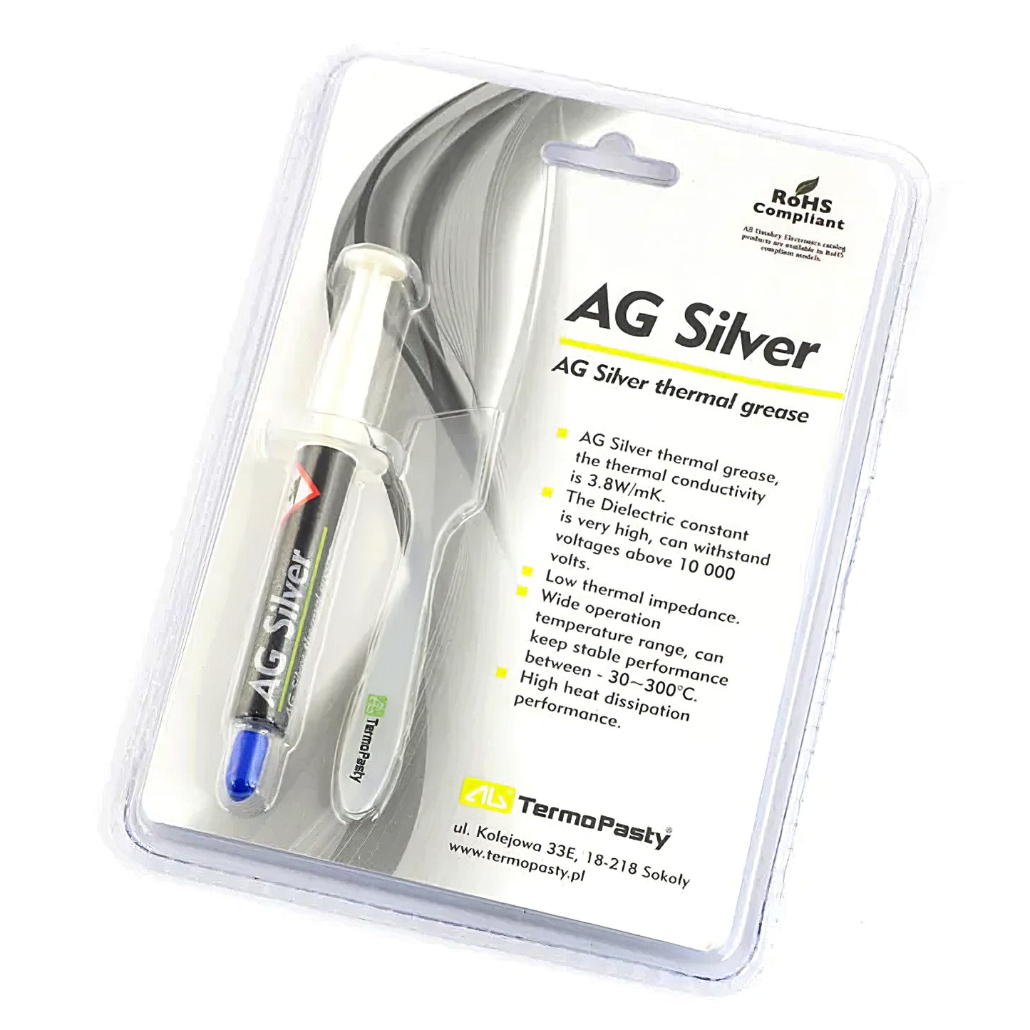 Thermoconductive Paste Termopasty AG Silver, Syringe Type, 3g ART.AGT-107