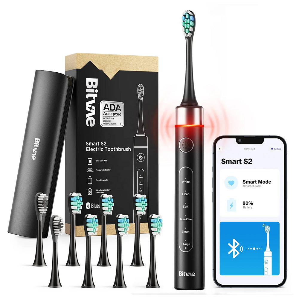 Bitvae S2 Smart Electric Toothbrush, Black