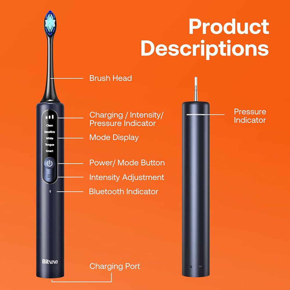Bitvae S3 Smart Electric Toothbrush, Navy Blue