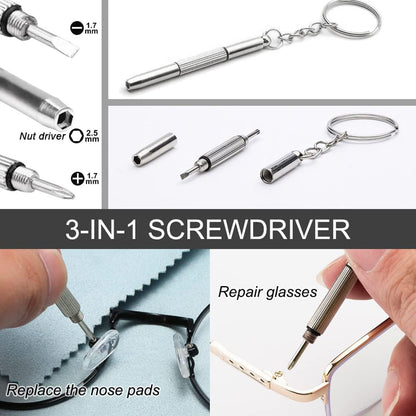 Silicone Nose Pads for Glasses and Techsuit ST1 Screwdriver, Set of 4 Pieces, Transparent