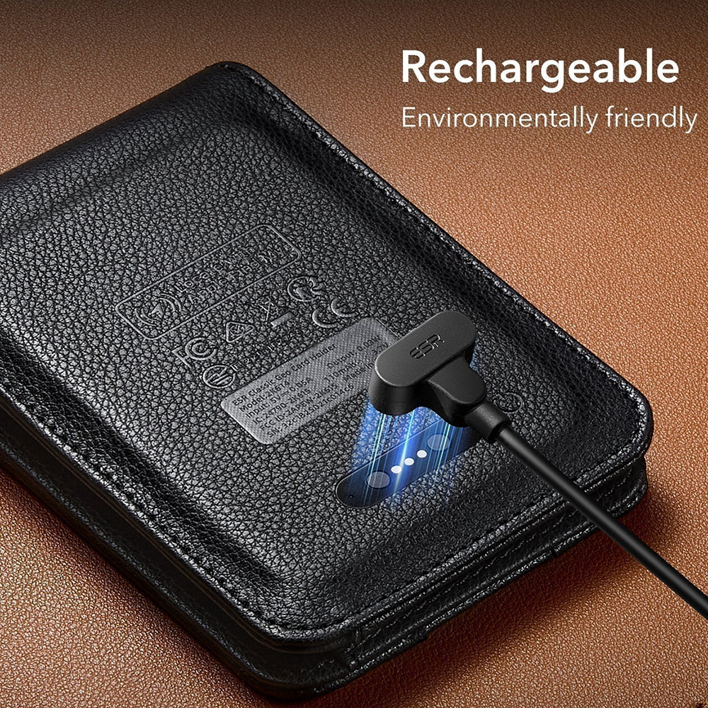 ESR Classic Geo Carbon Wallet with Find My Function and RFID Protection, Black, Resealed