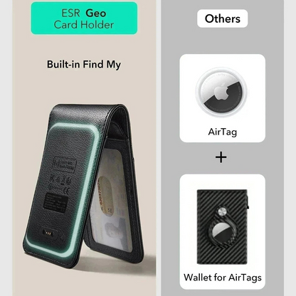 ESR Classic Geo Carbon Wallet with Find My Function and RFID Protection, Black, Resealed