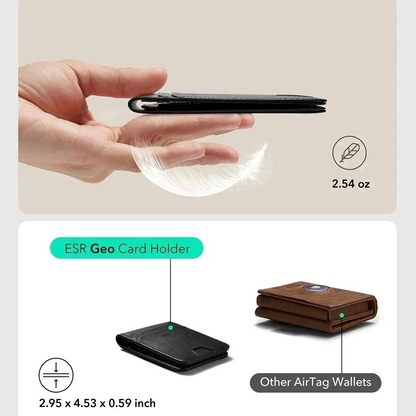 ESR Classic Geo Carbon Wallet with Find My Function and RFID Protection, Black, Resealed