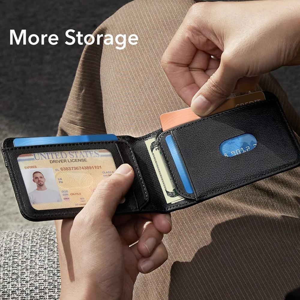 ESR Classic Geo Carbon Wallet with Find My Function and RFID Protection, Black, Resealed