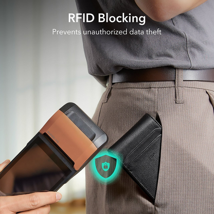 ESR Classic Geo Carbon Wallet with Find My Function and RFID Protection, Black, Resealed