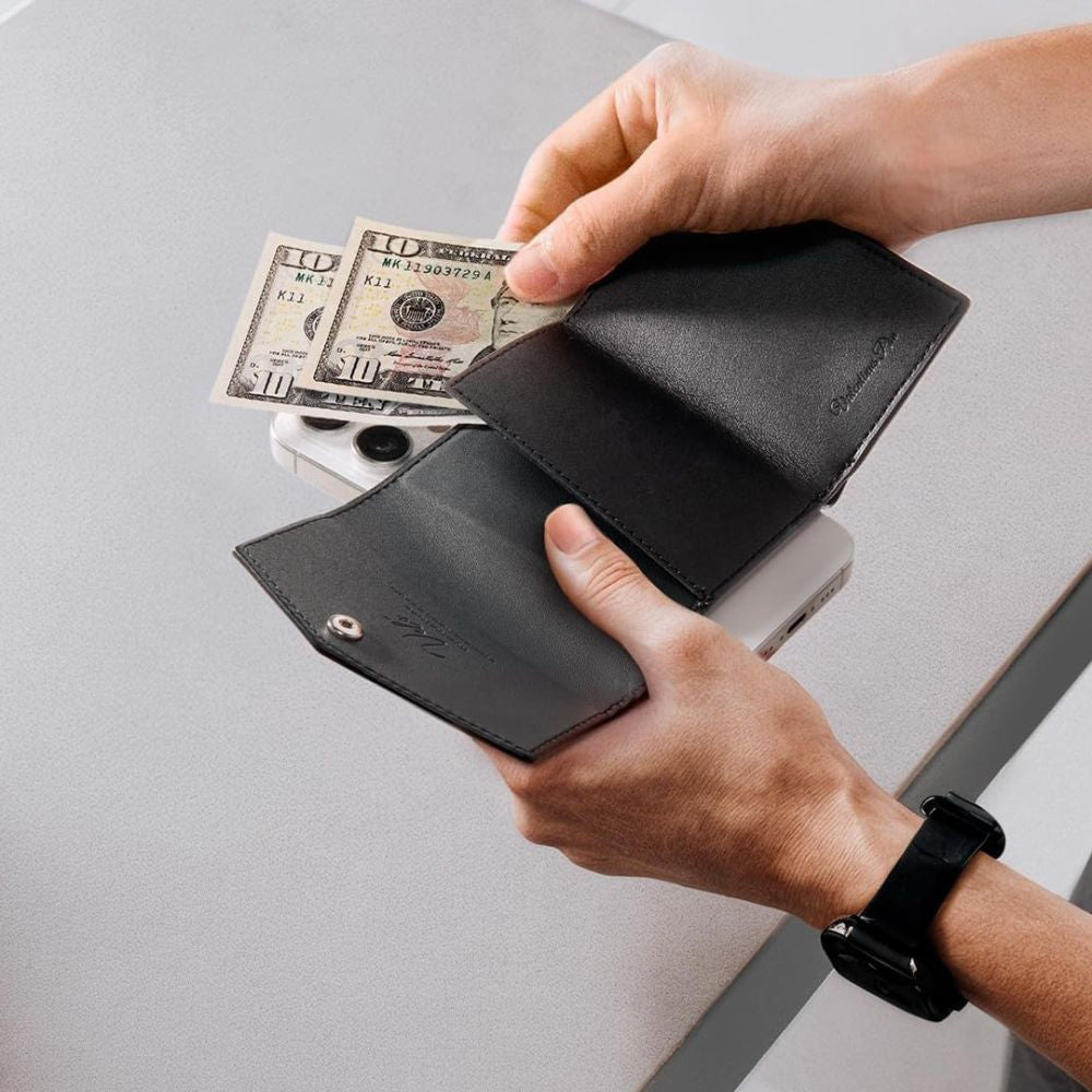 Magsafe Wallet, Spigen, Valentinus Pro, Black AFA09442