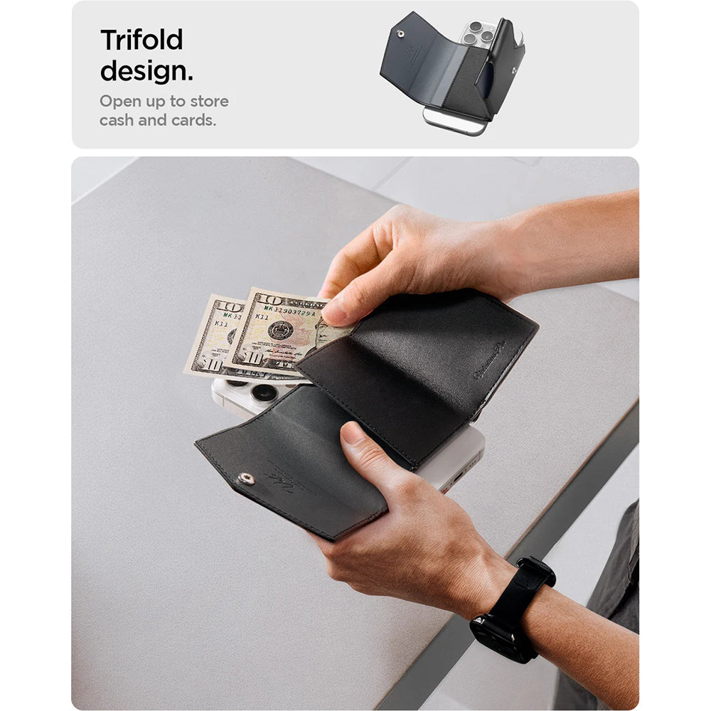Magsafe Wallet, Spigen, Valentinus Pro, Black AFA09442