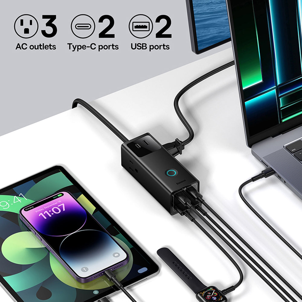 Baseus PowerCombo US Extension, 3 x Socket, Black PSLA020101