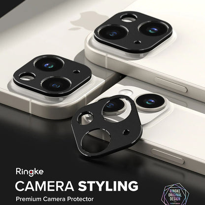 Ringke Styling Rear Camera Protection Frame for Apple iPhone 15 Plus / 15, Aluminum, Black