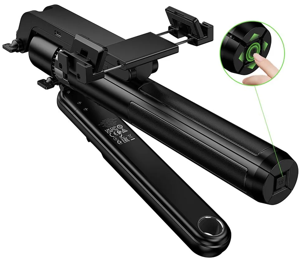 Bluetooth Selfie Stick HOCO K32 Face Tracking, 4.5inch - 7inch, Black